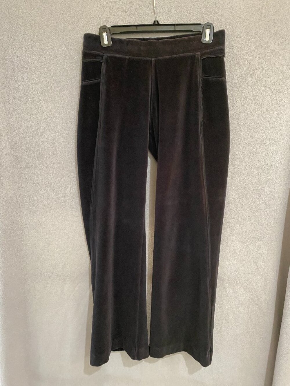 Nike Black Velour Wide Leg Track Pants Women Y2K Cotton Blend Small
